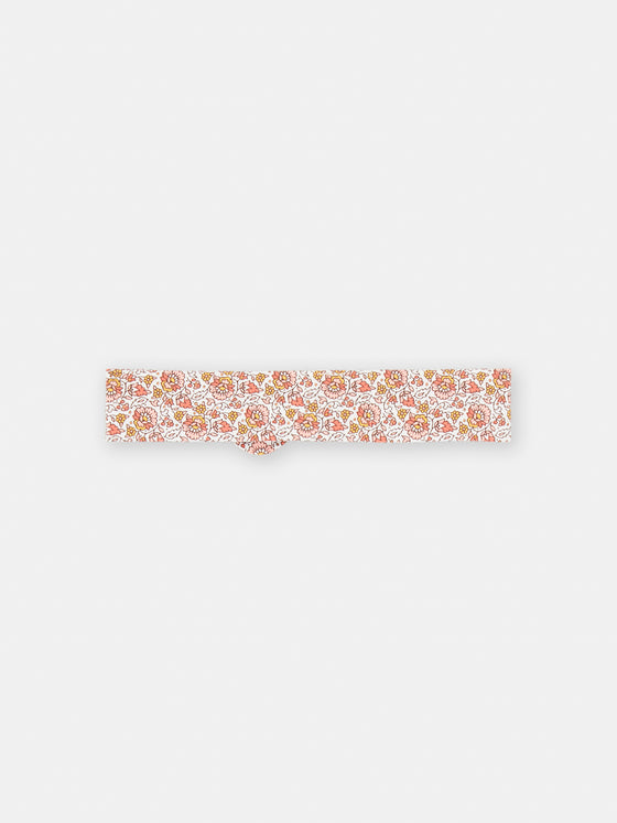 Ecru headband with floral print