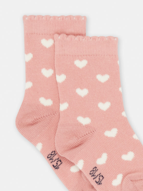 PINK SOCKS WITH BABY GIRL HEART