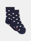 NAVY BLUE SOCKS WITH BABY GIRL HEART PRINT