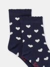 NAVY BLUE SOCKS WITH BABY GIRL HEART PRINT