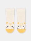 Beige mottled socks with leopard print for baby girl