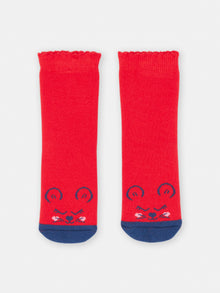  Red mouse socks for baby girls