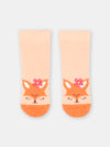 Baby girl salmon socks with foxes design