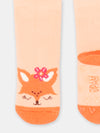 Baby girl salmon socks with foxes design