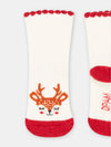 white socks with a red deer