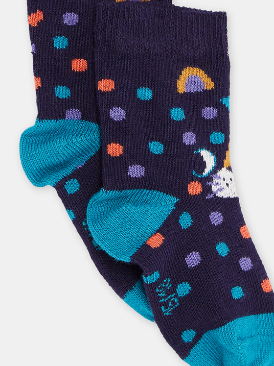 BABY BOY PURPLE POLKA DOT SOCKS