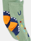 BOY GREEN SOCKS WITH DINOSAUR DESIGN