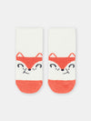 ECRU SOCKS WITH FOX PATTERN