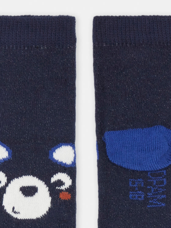 BABY BOY NAVY SOCKS WITH BEAR DESIGN