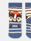 Baby Boy blue. brown and ecru striped print socks