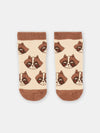 Beige and brown socks with raccoon print for baby boy