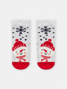  Girl  red Christmas unicorn socks
