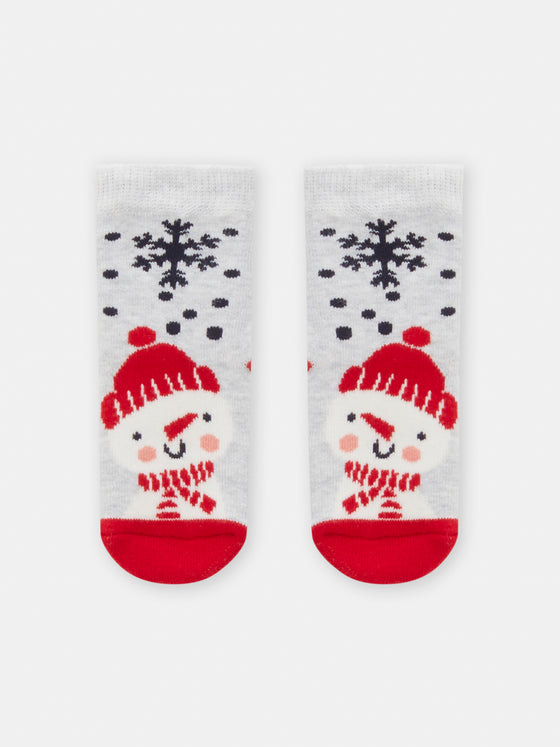 Girl  red Christmas unicorn socks