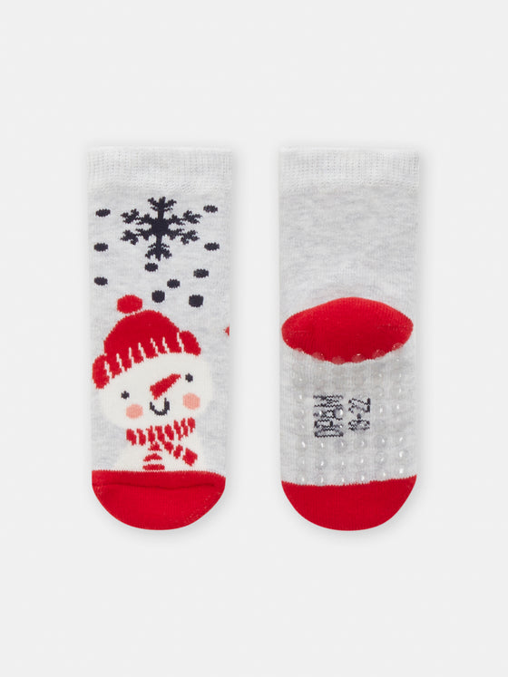 Girl  red Christmas unicorn socks