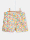 girls yellow flower print shorts