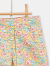 girls yellow flower print shorts