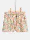 girls yellow flower print shorts