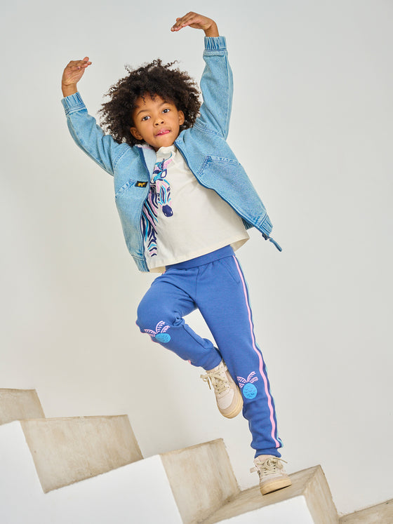 girls blue fleecelined pants