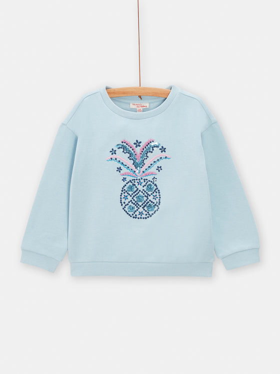 Girls light blue pineapple sweatshirt