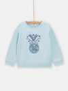 Girls light blue pineapple sweatshirt