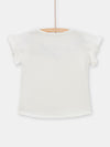 girls cream tshirt with floral pattern