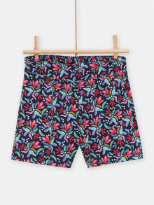  Short fluide imprime abstrait colore pour fille