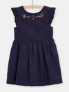 Girls dark blue dress with sequins and low-cut back