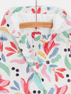 girls ecru raincoat with colorful fantasy print