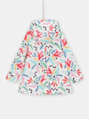 girls ecru raincoat with colorful fantasy print