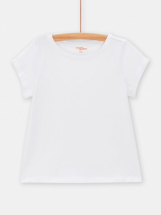 girls white shortsleeved Tshirt