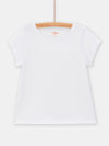 girls white shortsleeved Tshirt