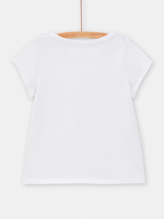 girls white shortsleeved Tshirt