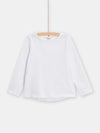 Girls white long-sleeved T-shirt