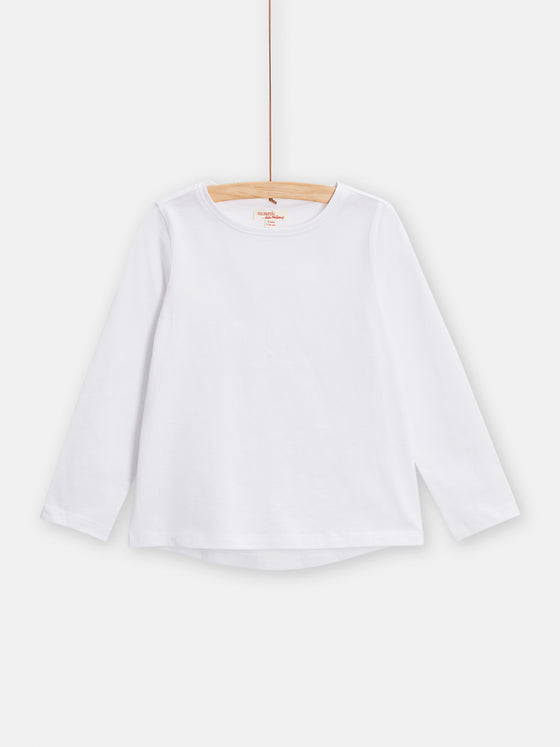 Girls white long-sleeved T-shirt