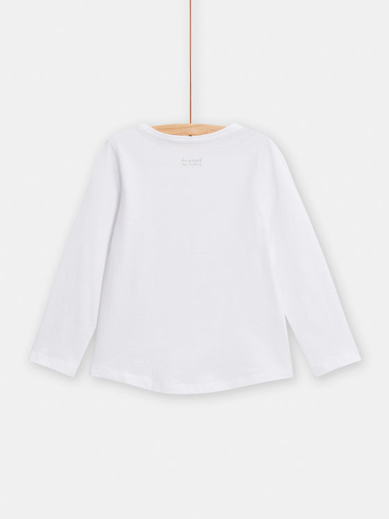 Girls white long-sleeved T-shirt