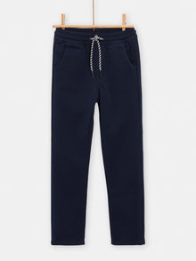  boys navy pants with white and blue lace