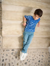 boys blue denim jeans with lace