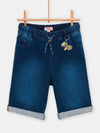 Boys denim Bermuda shorts with lion key ring