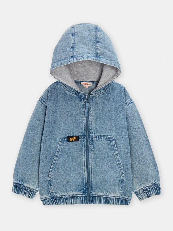 boys light denim hooded vest