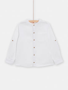  boys white shirt with round neck