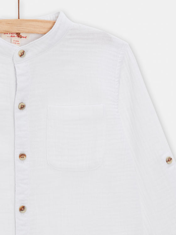 boys white shirt with round neck