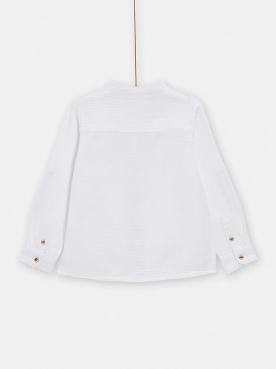 boys white shirt with round neck