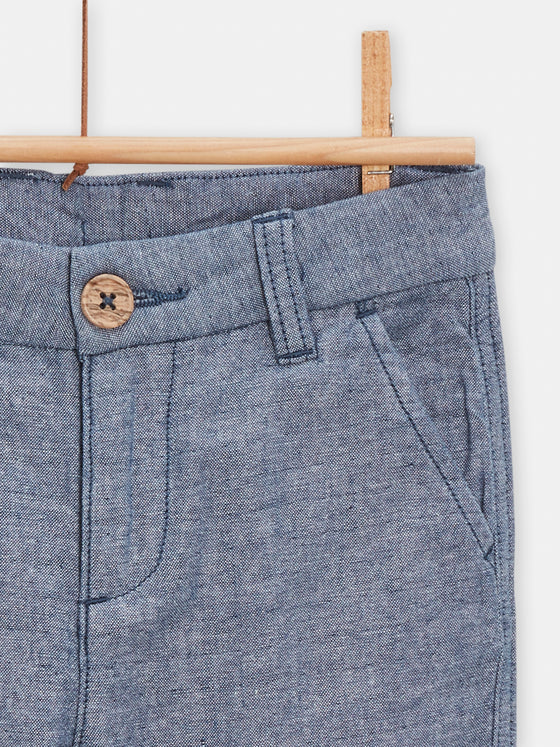 boys marled blue trousers