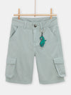 Boys light blue denim dinosaur Bermuda shorts