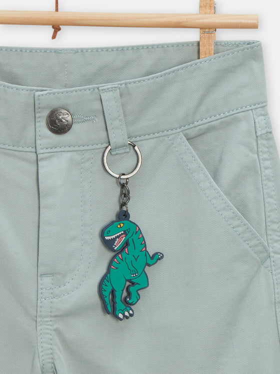 Boys light blue denim dinosaur Bermuda shorts