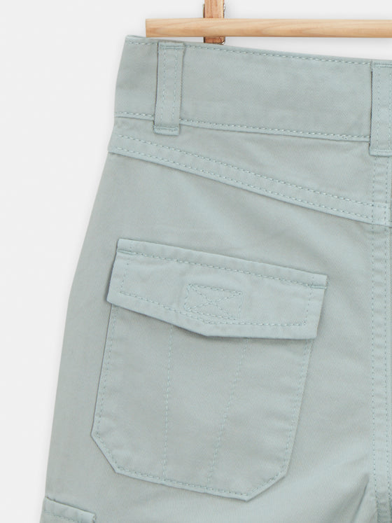 Boys light blue denim dinosaur Bermuda shorts