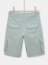 Boys light blue denim dinosaur Bermuda shorts