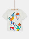 Ecru Basketball Animation T-Shirt for Boys