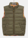 Boys reversible khaki sleeveless down jacket