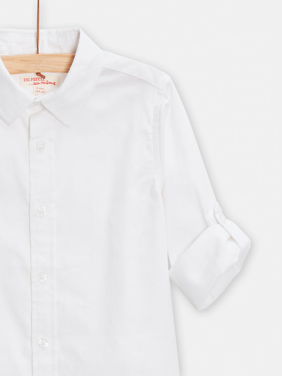 boys long sleeves white shirt